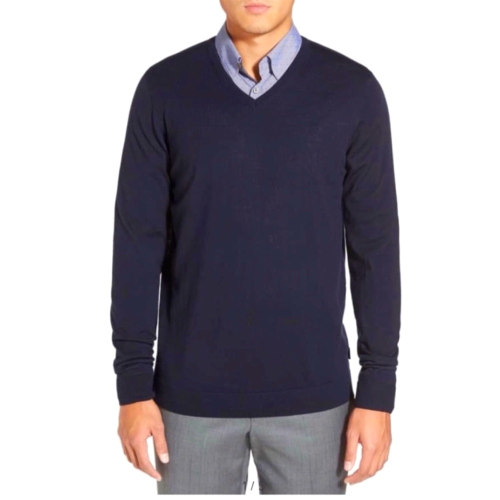 Ted Baker Men's Navy V-Neck Sweater